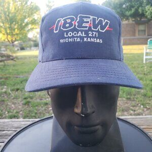 Vintage IBEW Local 271 Wichita KS Blue Hat Cap Strapback‎ Frank Doolittle Co
